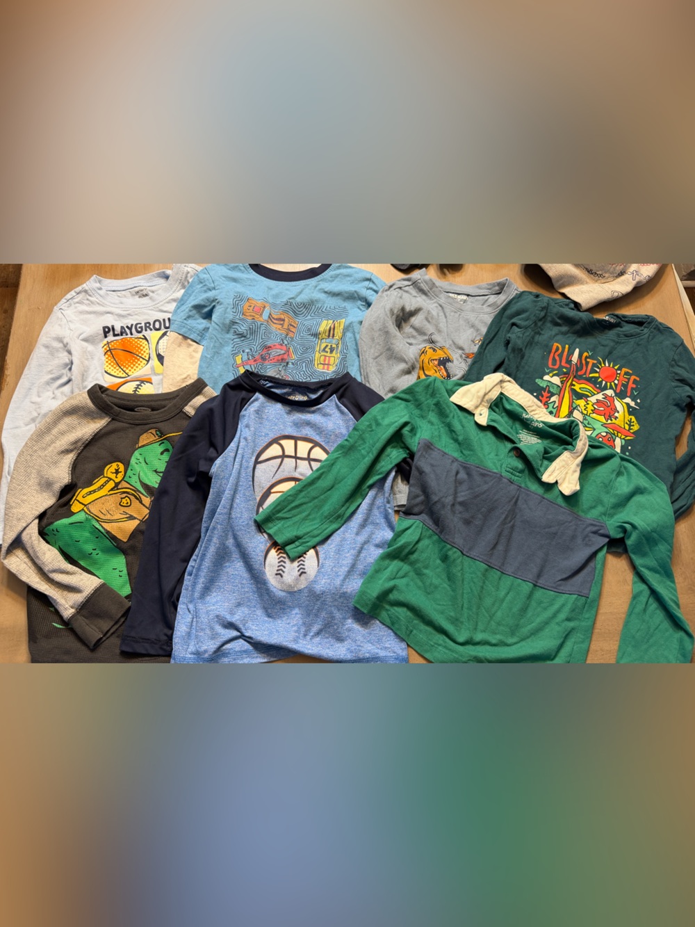 Bundle winter lot of boys 8 piece set 7 shirts + 1 pair pants 4T-5Tvarious brand